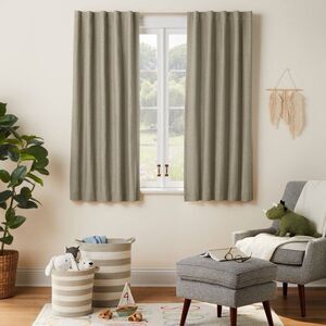 Pillowfort 63" Blackout Chambray Cotton Kids Curtain Panel Green Window Panel